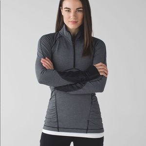 Lululemon Kriss Cross 1/2 Zip - Black/Gray - Sz 8
